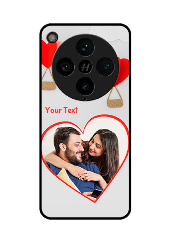 Find X8 Pro 5G Custom Glass Phone Case - Parachute Love Design