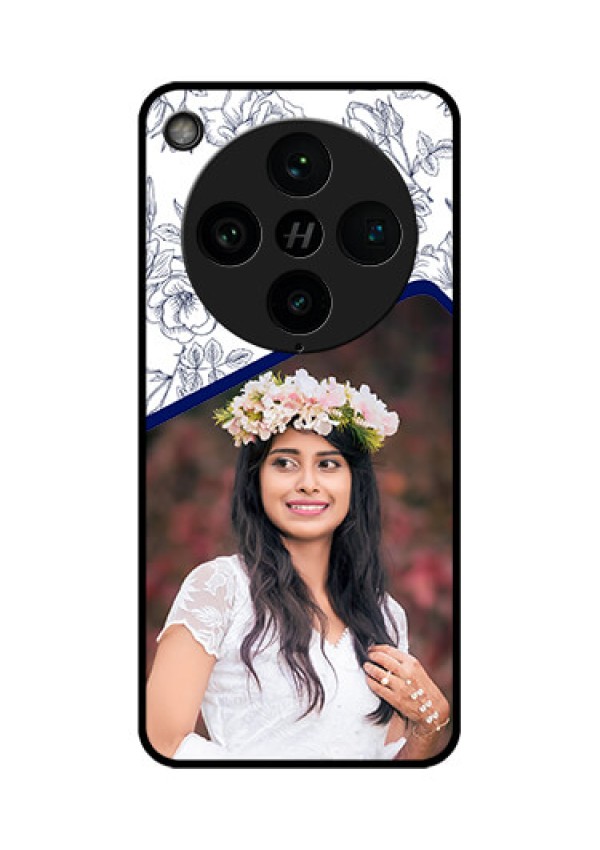 Find X8 Pro 5G Custom Glass Phone Case - Classy Floral Design