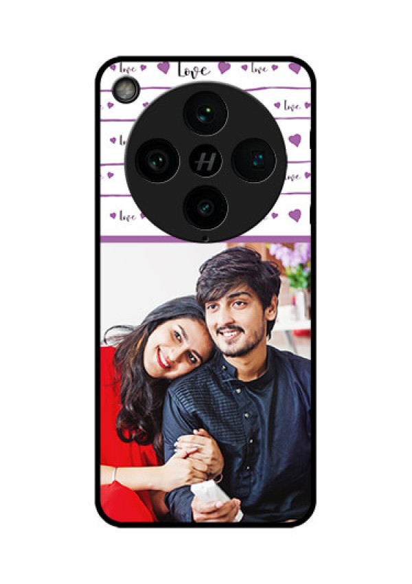 Find X8 Pro 5G Custom Glass Phone Case - Couples Heart Design