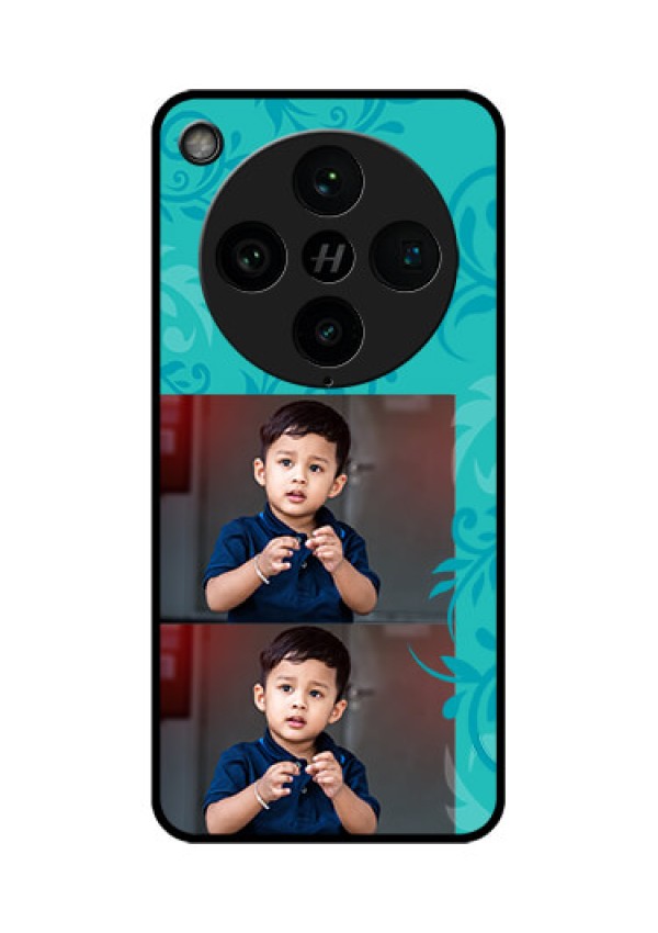 Find X8 Pro 5G Custom Glass Phone Case - With Photo And Green Floral Design