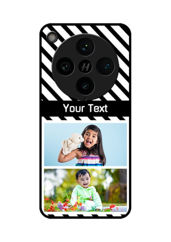 Find X8 Pro 5G Custom Glass Phone Case - Black And White Stripes Design
