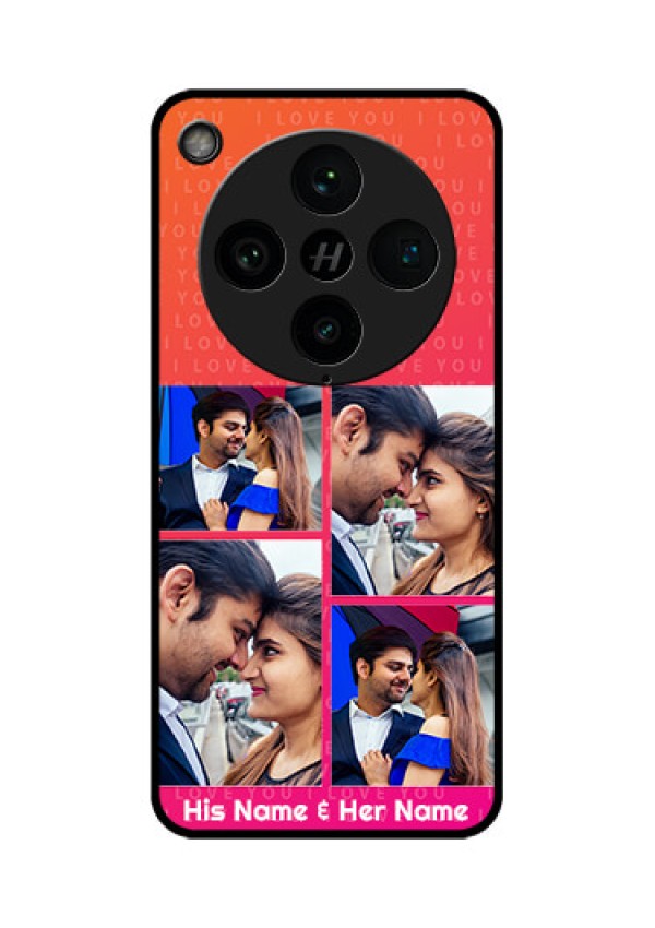 Find X8 Pro 5G Custom Glass Phone Case - I Love You Pink Design