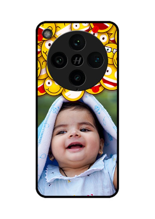 Find X8 Pro 5G Custom Glass Phone Case - With Smiley Emoji Design