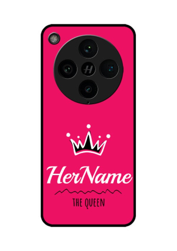 Find X8 Pro 5G Custom Glass Phone Case - Queen With Name Design