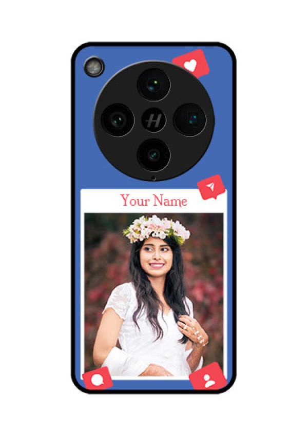 Find X8 Pro 5G Custom Glass Phone Case - Like Share And Comment Design