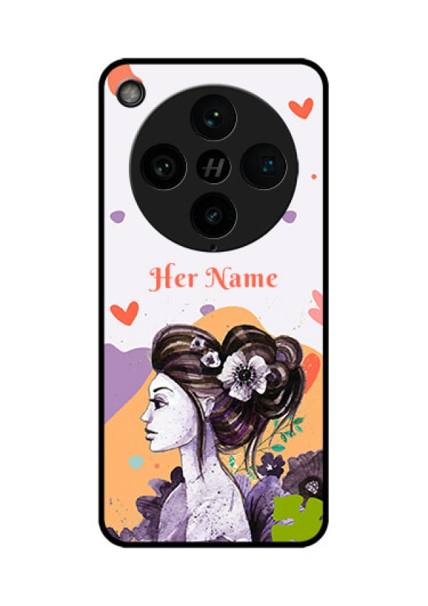 Find X8 Pro 5G Custom Glass Phone Case - Woman And Nature Design