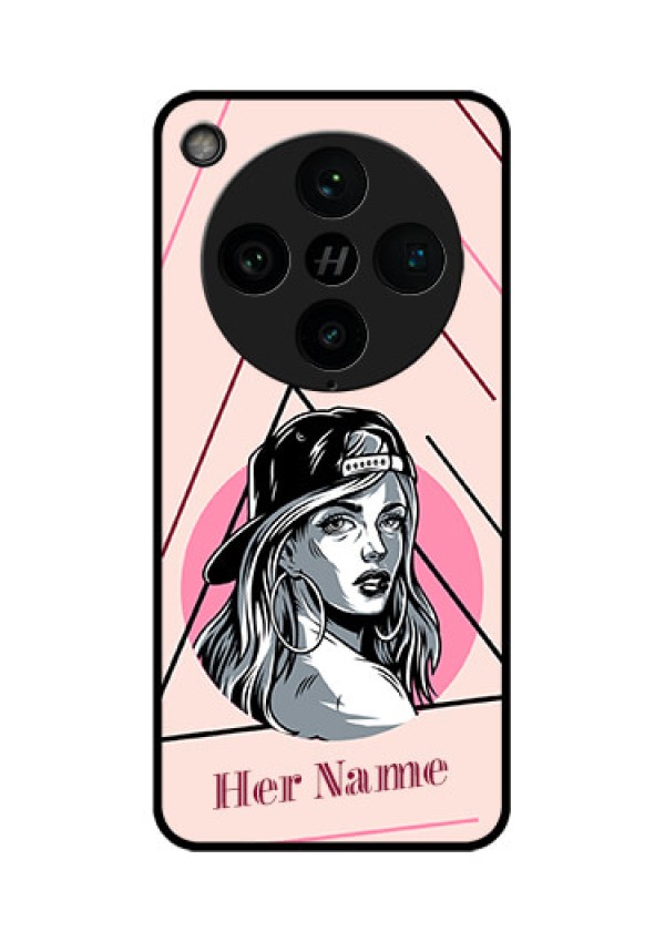 Find X8 Pro 5G Custom Glass Phone Case - Rockstar Girl Design