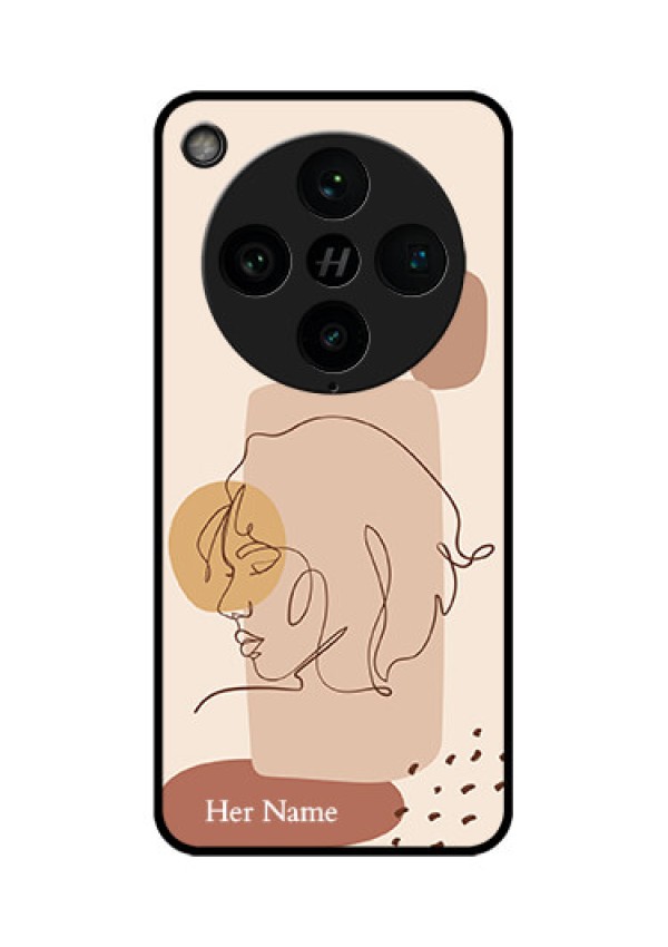 Find X8 Pro 5G Custom Glass Phone Case - Calm Woman Line Art Design