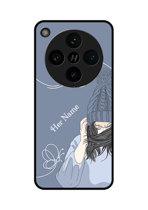 Find X8 Pro 5G Custom Glass Phone Case - Girl In Winter Outfit Design