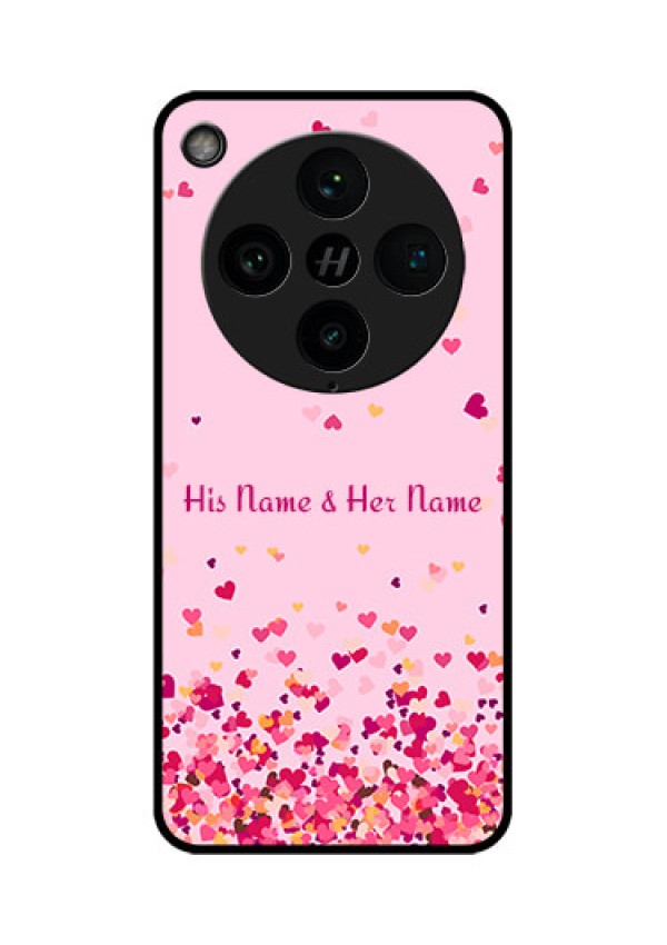 Find X8 Pro 5G Custom Glass Phone Case - Floating Hearts Design