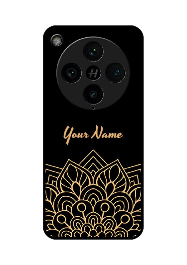 Find X8 Pro 5G Custom Glass Phone Case - Golden Mandala Design