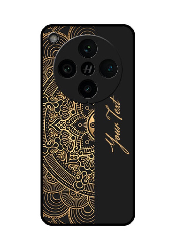 Find X8 Pro 5G Custom Glass Phone Case - Mandala Art With Custom Text Design