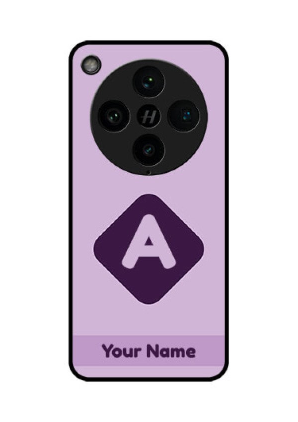Find X8 Pro 5G Custom Glass Phone Case - Custom Letter In Curved Badge Design