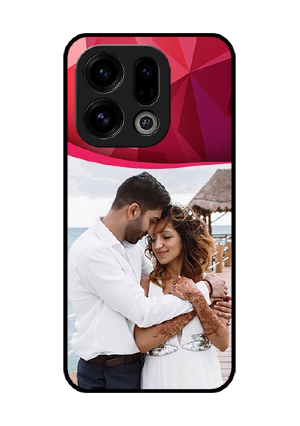 Oppo Find X9 5G Custom Glass Phone Case - Red Abstract Design