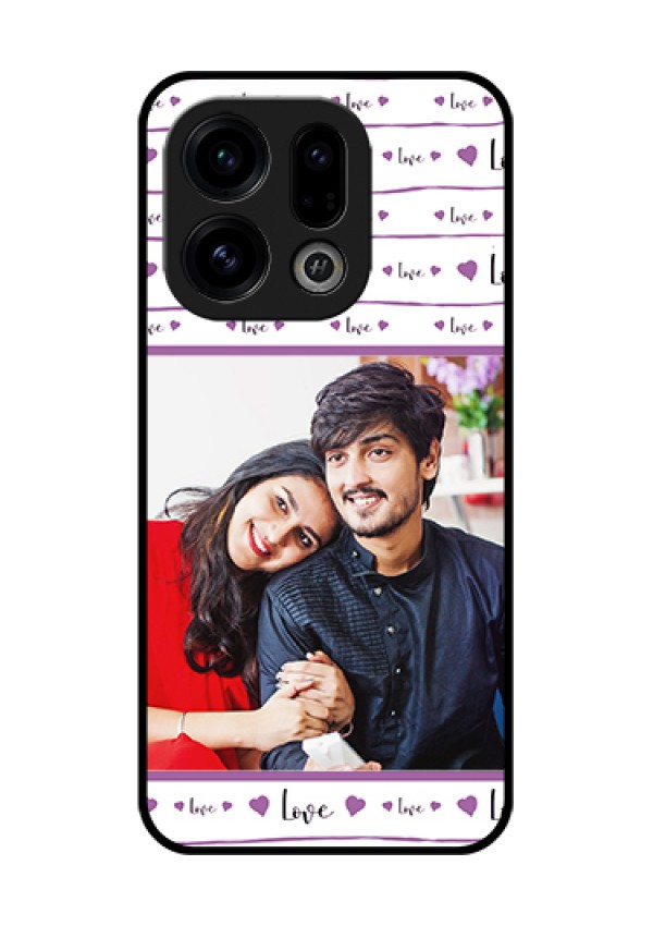Oppo Find X9 5G Custom Glass Phone Case - Couples Heart Design
