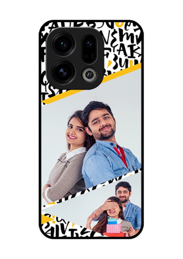 Oppo Find X9 5G Custom Glass Phone Case - Letters Pattern Design