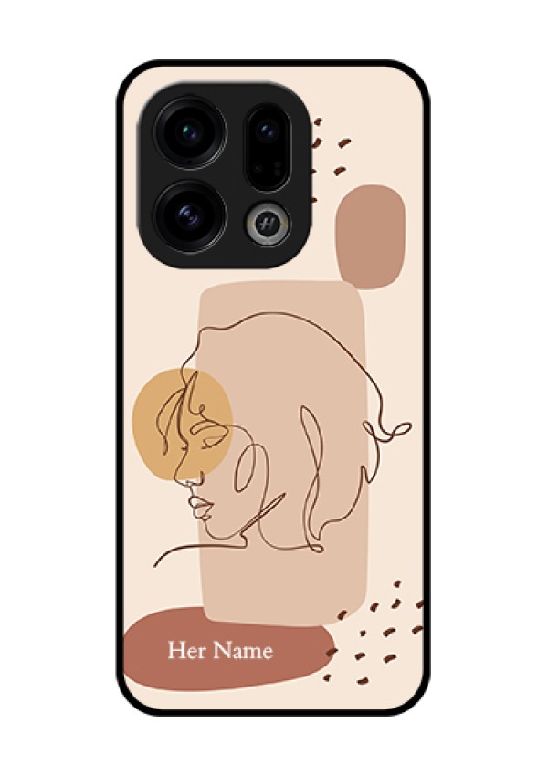 Oppo Find X9 5G Custom Glass Phone Case - Calm Woman Line Art Design