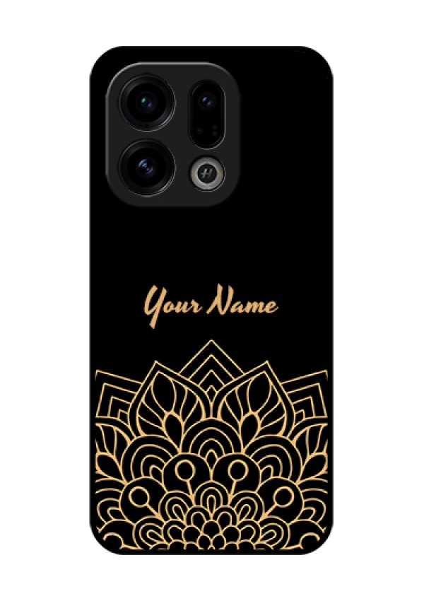 Oppo Find X9 5G Custom Glass Phone Case - Golden Mandala Design