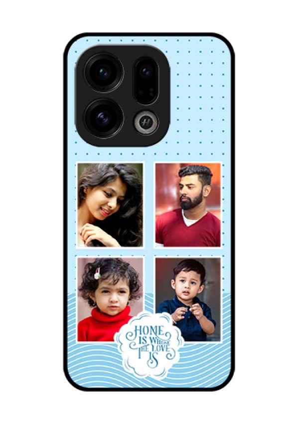 Oppo Find X9 5G Custom Glass Phone Case - Cute Love Quote With 4 Pic Upload Design