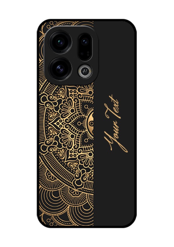 Oppo Find X9 5G Custom Glass Phone Case - Mandala Art With Custom Text Design