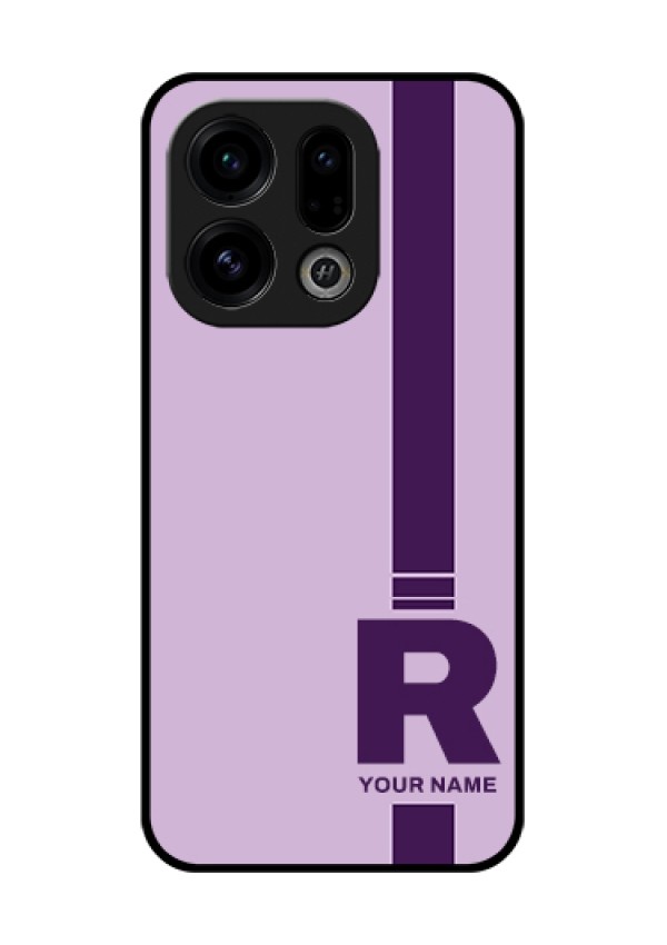 Oppo Find X9 5G Custom Glass Phone Case - Simple Dual Tone Stripe With Name Design