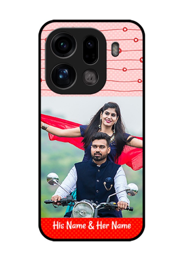Oppo Find X9 Pro 5G Custom Glass Phone Case - Red Pattern Case Design
