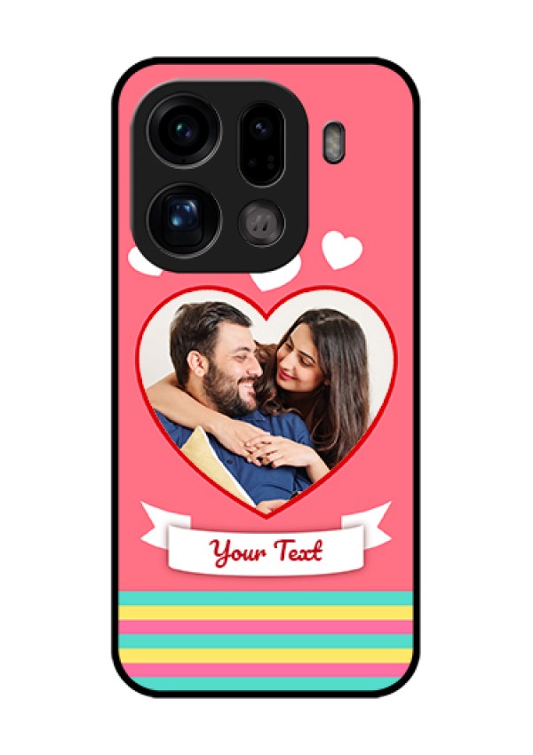 Oppo Find X9 Pro 5G Custom Glass Phone Case - Love Shapes Doodle Design