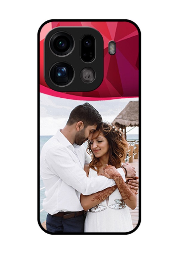 Oppo Find X9 Pro 5G Custom Glass Phone Case - Red Abstract Design