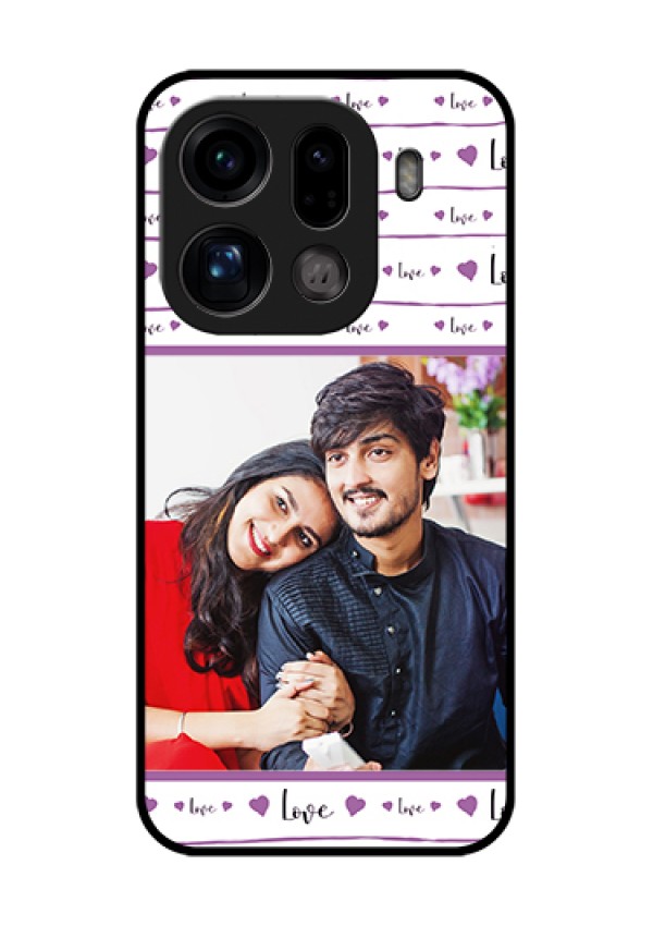 Oppo Find X9 Pro 5G Custom Glass Phone Case - Couples Heart Design