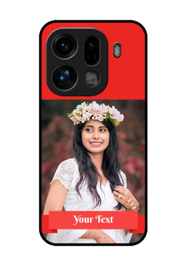 Oppo Find X9 Pro 5G Custom Glass Phone Case - Simple Red Color Design