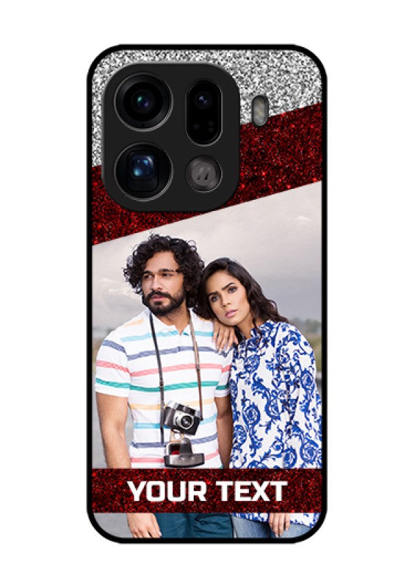 Oppo Find X9 Pro 5G Custom Glass Phone Case - Image Holder With Glitter Strip Design