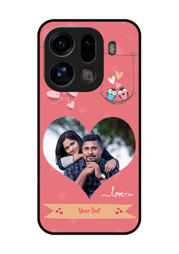 Oppo Find X9 Pro 5G Custom Glass Phone Case - Peach Color Love Design