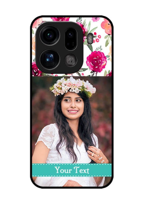 Oppo Find X9 Pro 5G Custom Glass Phone Case - Water Colors Floral Design