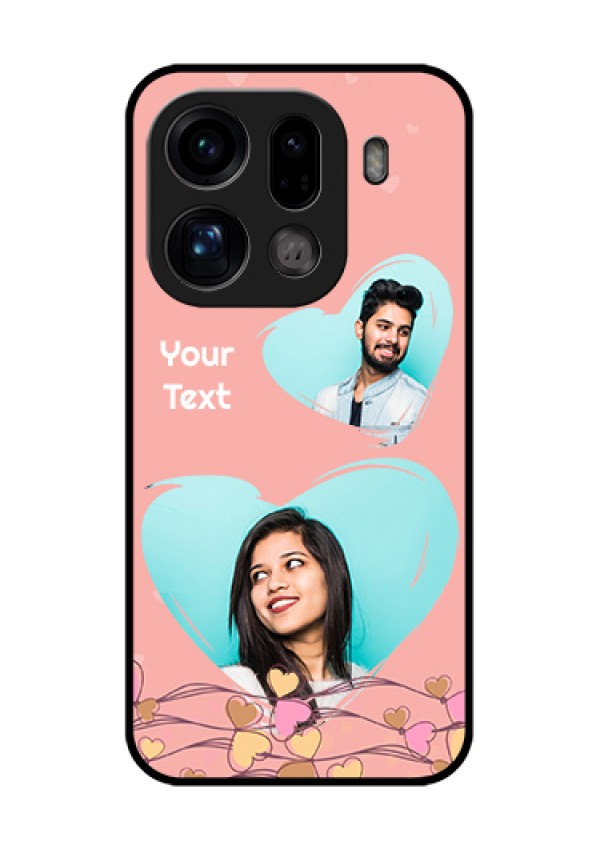 Oppo Find X9 Pro 5G Custom Glass Phone Case - Love Doodle Design