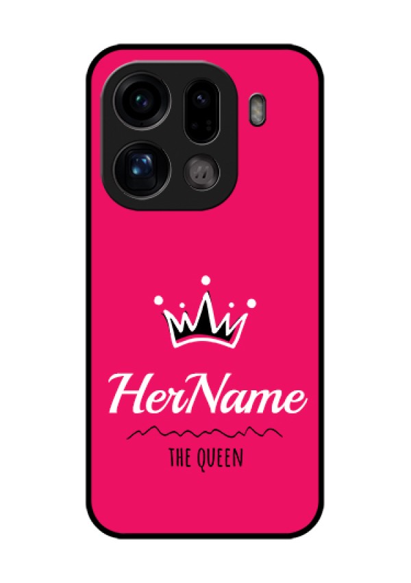 Oppo Find X9 Pro 5G Custom Glass Phone Case - Queen With Name Design