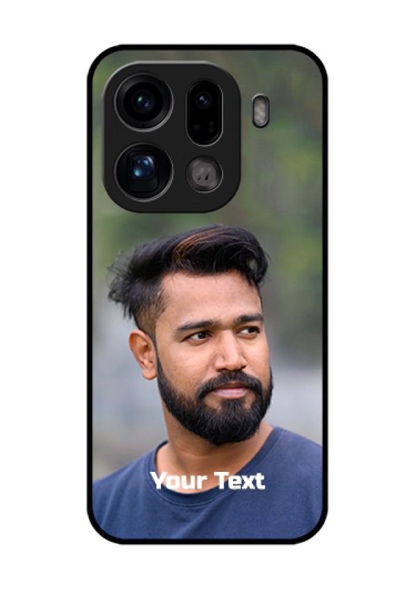 Oppo Find X9 Pro 5G Custom Glass Phone Case - Photo With Text Design