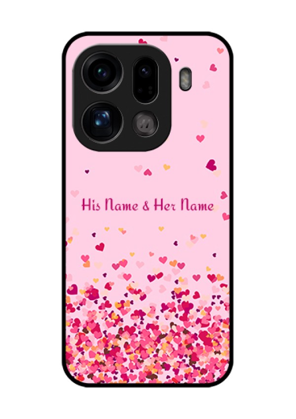 Oppo Find X9 Pro 5G Custom Glass Phone Case - Floating Hearts Design