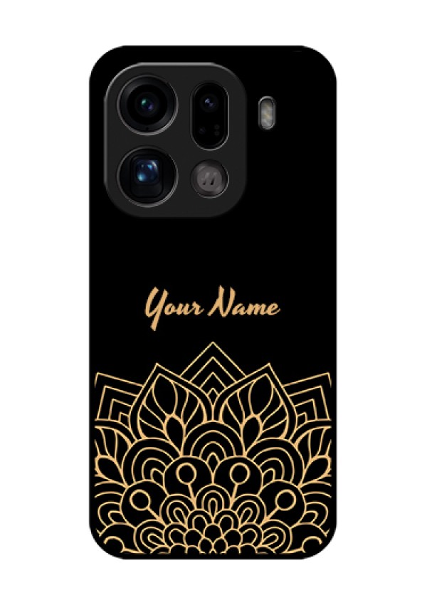Oppo Find X9 Pro 5G Custom Glass Phone Case - Golden Mandala Design