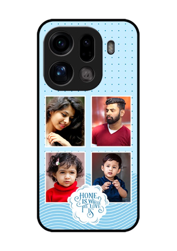 Oppo Find X9 Pro 5G Custom Glass Phone Case - Cute Love Quote With 4 Pic Upload Design