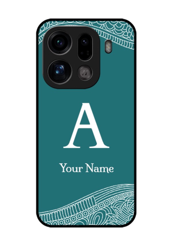 Oppo Find X9 Pro 5G Custom Glass Phone Case - Line Art Pattern With Custom Name Design