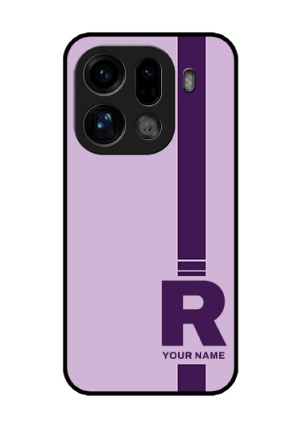 Oppo Find X9 Pro 5G Custom Glass Phone Case - Simple Dual Tone Stripe With Name Design