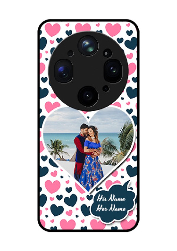 Oppo Find X9 Ultra 5G Custom Glass Phone Case - Pink & Blue Heart Design