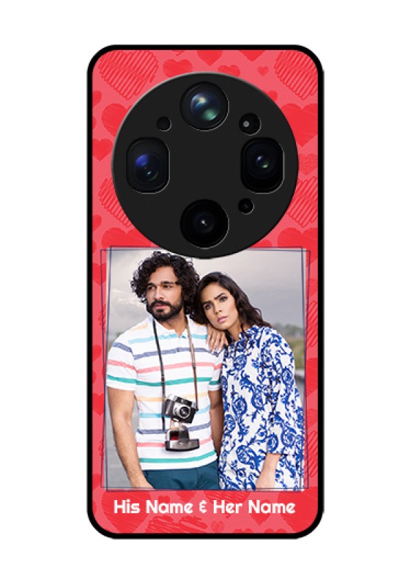 Oppo Find X9 Ultra 5G Custom Glass Phone Case - With Red Heart Symbols Design