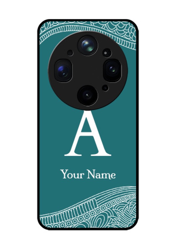 Oppo Find X9 Ultra 5G Custom Glass Phone Case - Line Art Pattern With Custom Name Design
