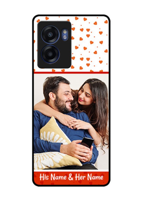 Oppo K10 5G Custom Glass Phone Case - Orange Love Symbol Design