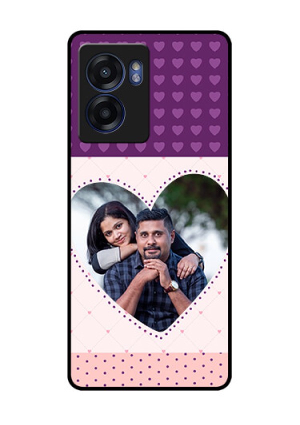 Oppo K10 5G Custom Glass Phone Case - Violet Love Dots Design