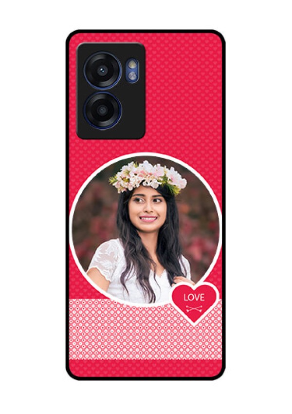 Oppo K10 5G Personalised Glass Phone Case - Pink Pattern Design
