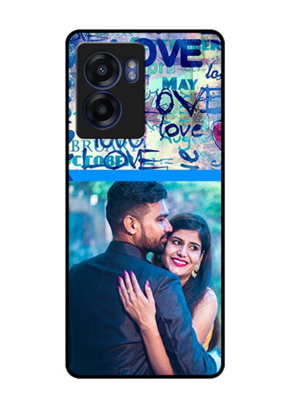 Oppo K10 5G Custom Glass Mobile Case - Colorful Love Design