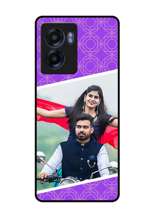 Oppo K10 5G Custom Glass Phone Case - Violet Pattern Design