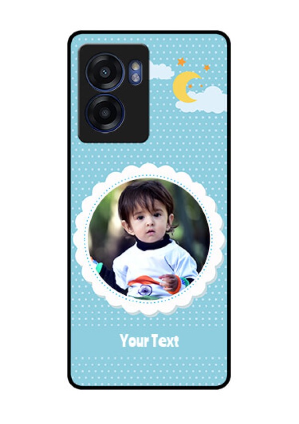 Oppo K10 5G Personalised Glass Phone Case - Violet Pattern Design